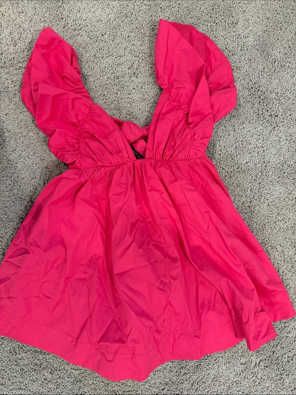 For Love And Lemons Hot Pink Ruffle Mini Dress